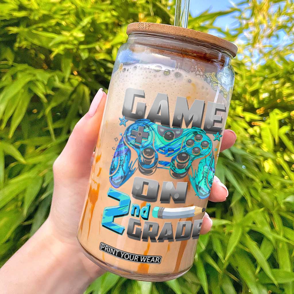 Back to School 2nd Grade Gamer Glass Can Boys Kids Back To School First Day TS10 Black Print Your Wear