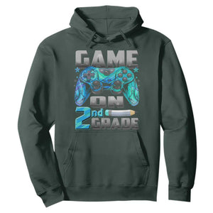 Back to School 2nd Grade Gamer Hoodie Boys Kids Back To School First Day TS10 Dark Forest Green Print Your Wear