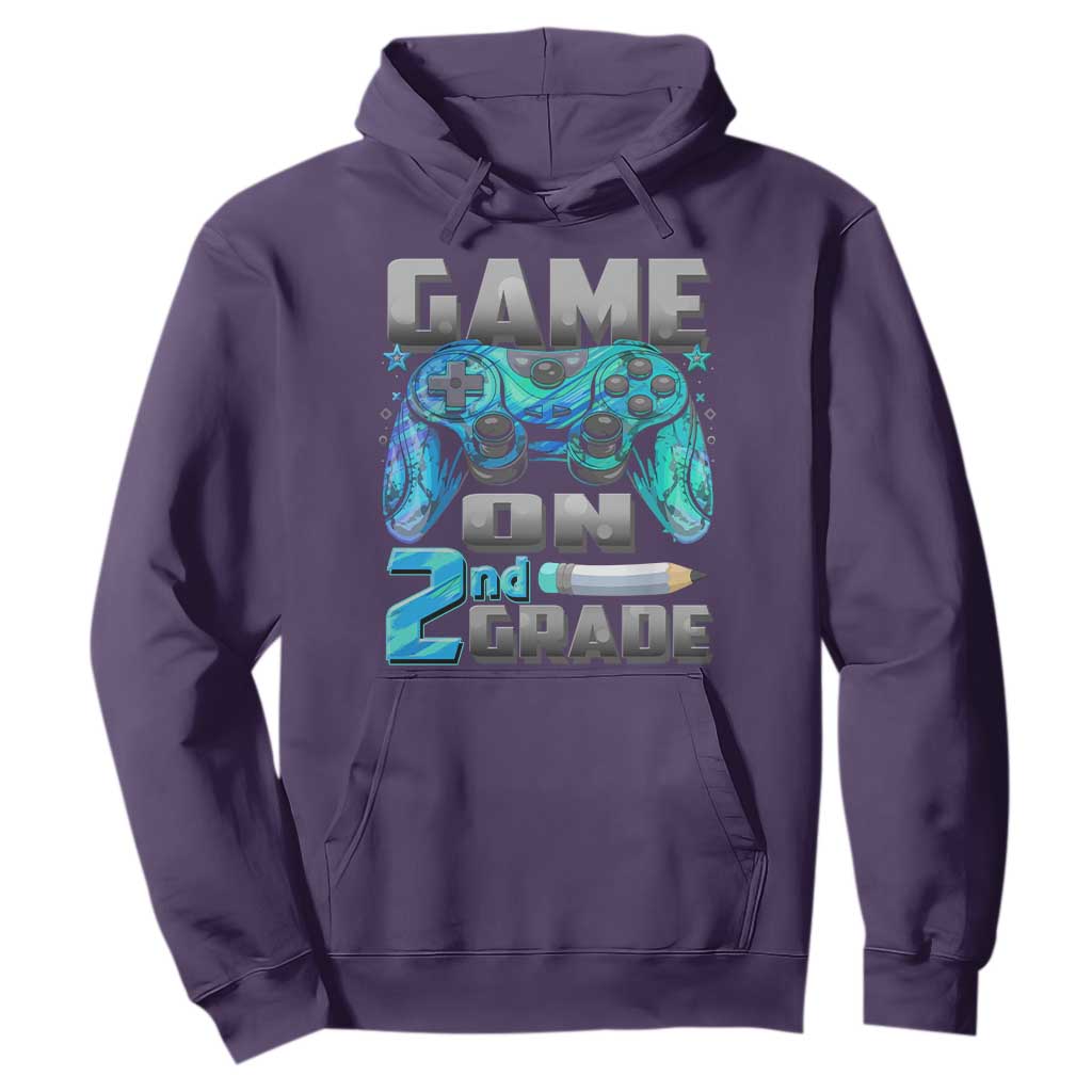 Back to School 2nd Grade Gamer Hoodie Boys Kids Back To School First Day TS10 Purple Print Your Wear