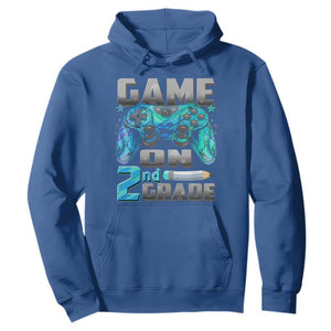 Back to School 2nd Grade Gamer Hoodie Boys Kids Back To School First Day TS10 Royal Blue Print Your Wear