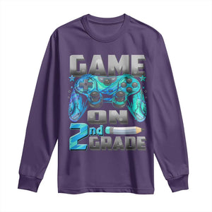 Back to School 2nd Grade Gamer Long Sleeve Shirt Boys Kids Back To School First Day TS10 Purple Print Your Wear
