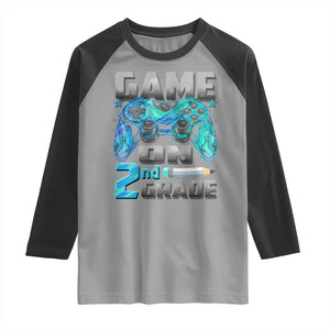Back to School 2nd Grade Gamer Raglan Shirt Boys Kids Back To School First Day TS10 Sport Gray Black Print Your Wear