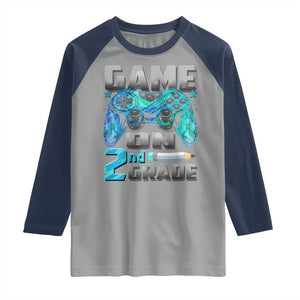 Back to School 2nd Grade Gamer Raglan Shirt Boys Kids Back To School First Day TS10 Sport Gray Navy Print Your Wear