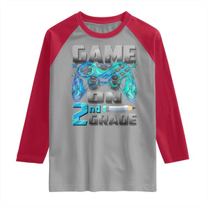 Back to School 2nd Grade Gamer Raglan Shirt Boys Kids Back To School First Day TS10 Sport Gray Red Print Your Wear