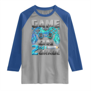 Back to School 2nd Grade Gamer Raglan Shirt Boys Kids Back To School First Day TS10 Sport Gray Royal Print Your Wear