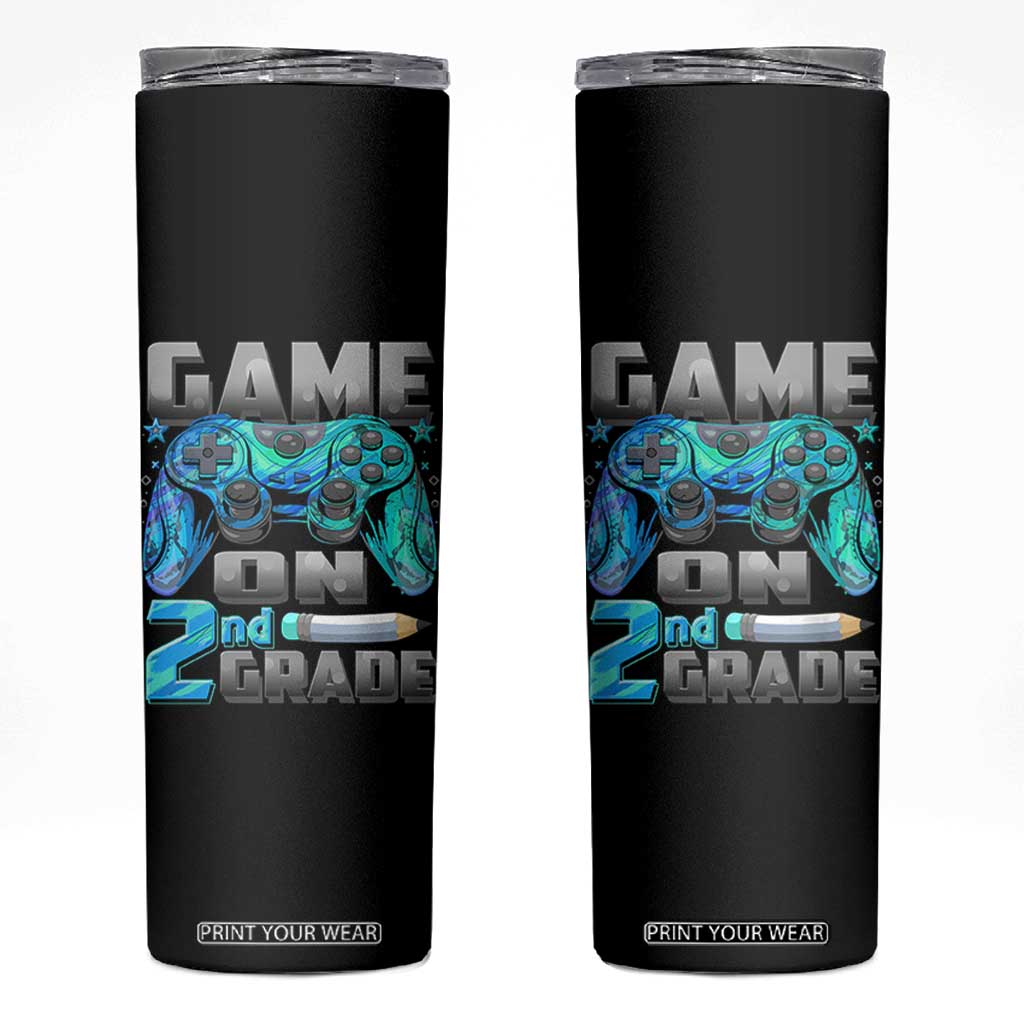 Back to School 2nd Grade Gamer Skinny Tumbler Boys Kids Back To School First Day TS10 Black Print Your Wear