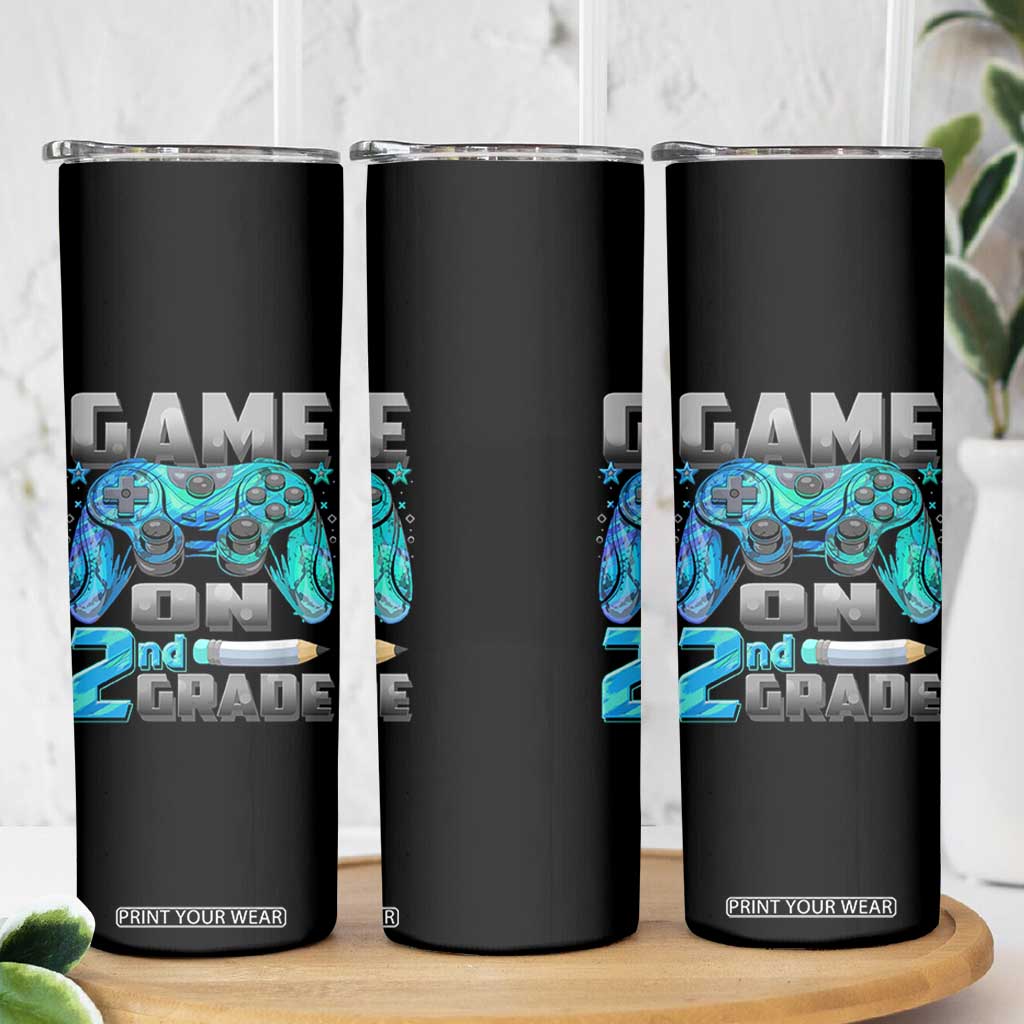 Back to School 2nd Grade Gamer Skinny Tumbler Boys Kids Back To School First Day TS10 Print Your Wear