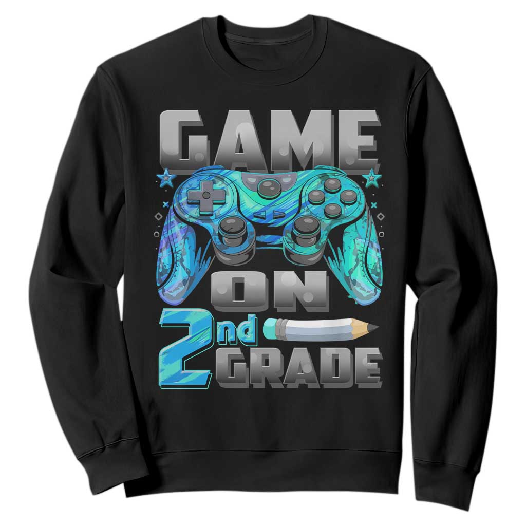 Back to School 2nd Grade Gamer Sweatshirt Boys Kids Back To School First Day TS10 Black Print Your Wear