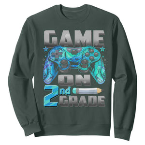 Back to School 2nd Grade Gamer Sweatshirt Boys Kids Back To School First Day TS10 Dark Forest Green Print Your Wear