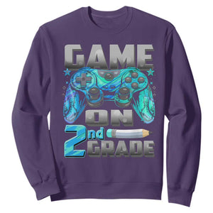 Back to School 2nd Grade Gamer Sweatshirt Boys Kids Back To School First Day TS10 Purple Print Your Wear
