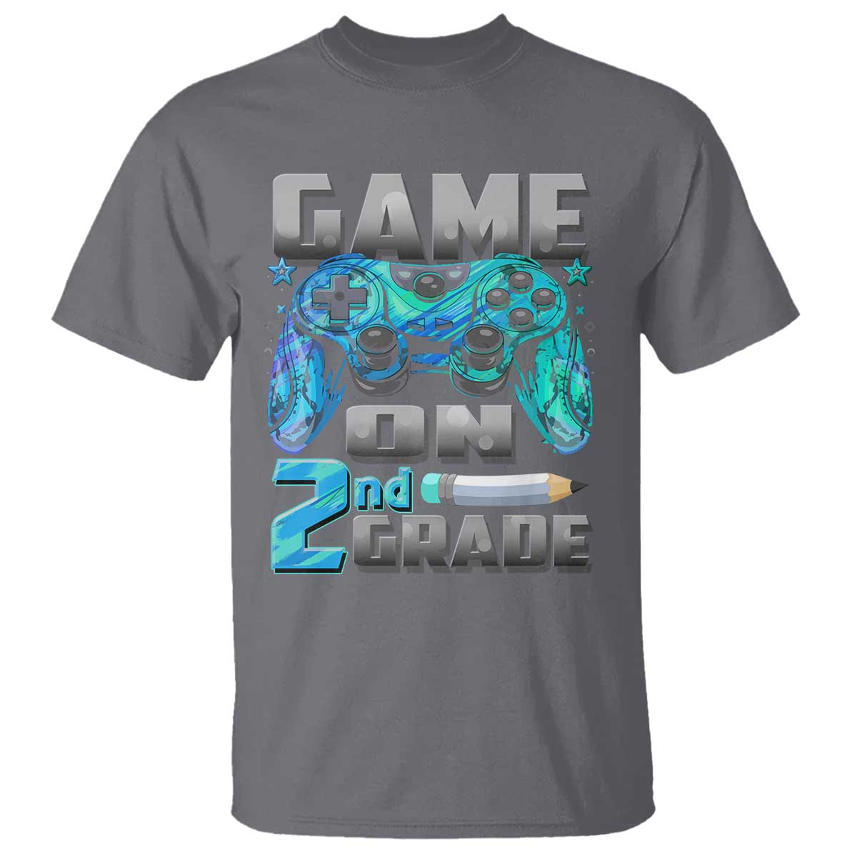 Back to School 2nd Grade Gamer T Shirt Boys Kids Back To School First Day TS10 Charcoal Print Your Wear