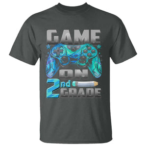 Back to School 2nd Grade Gamer T Shirt Boys Kids Back To School First Day TS10 Dark Heather Print Your Wear