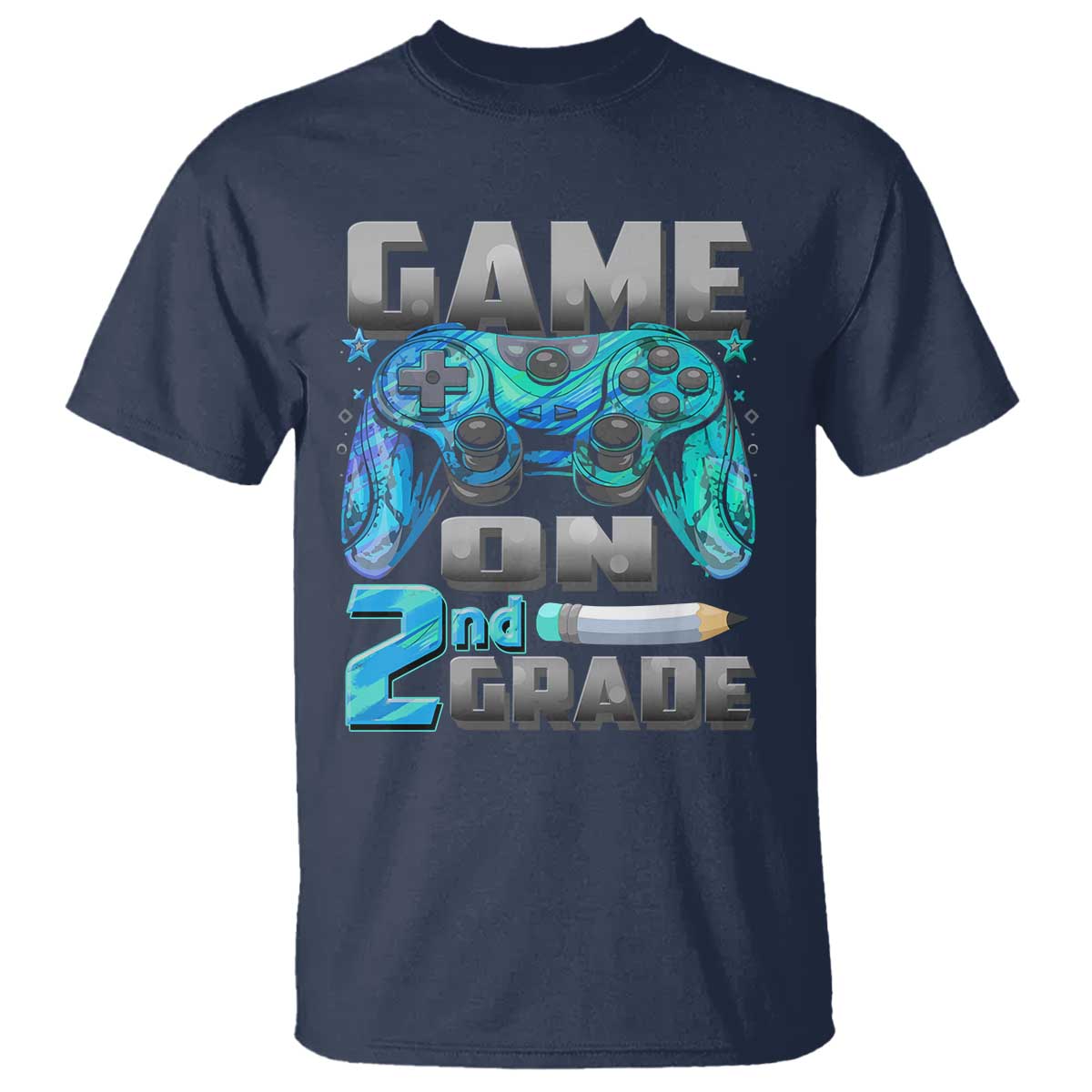 Back to School 2nd Grade Gamer T Shirt Boys Kids Back To School First Day TS10 Navy Print Your Wear