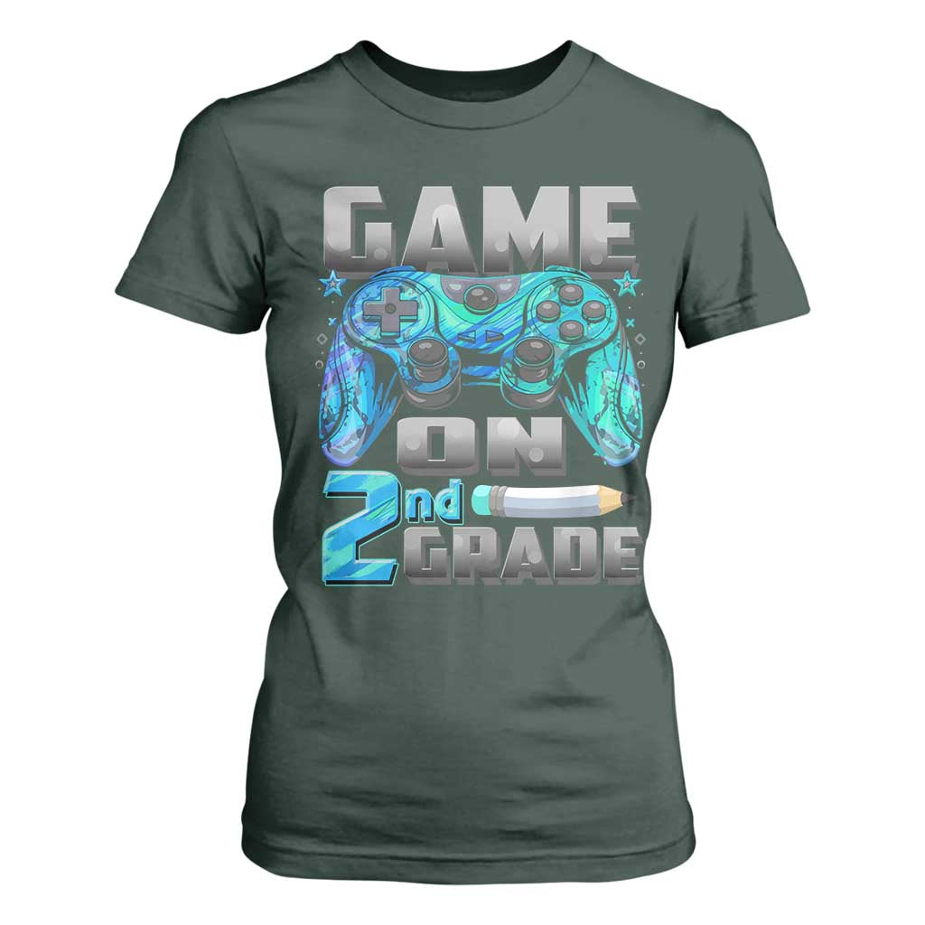 Back to School 2nd Grade Gamer T Shirt For Women Boys Kids Back To School First Day TS10 Dark Forest Green Print Your Wear