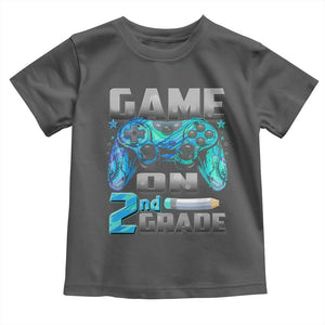 Back to School 2nd Grade Gamer Toddler T Shirt Boys Kids Back To School First Day TS10 Dark Heather Print Your Wear
