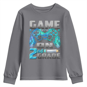 Back to School 2nd Grade Gamer Youth Sweatshirt Boys Kids Back To School First Day TS10 Charcoal Print Your Wear