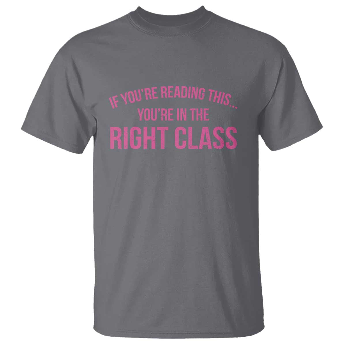 Back To School Teacher T Shirt Funny Youre In The Right Class TS10 Charcoal Print Your Wear