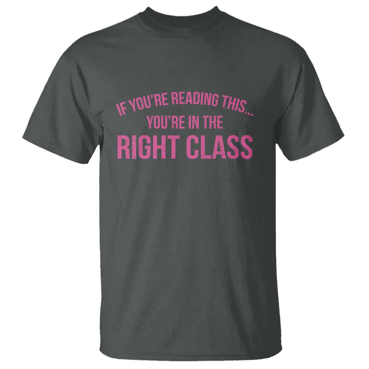 Back To School Teacher T Shirt Funny Youre In The Right Class TS10 Dark Heather Print Your Wear