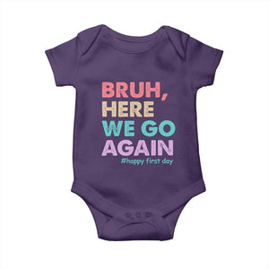 Here We Go Again Baby Onesie Funny Back To School Teacher Gen A Slang TS10 Purple Print Your Wear