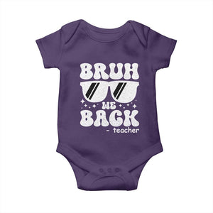 Bruh We Back Teacher Baby Onesie Funny Back To School Gen A Slang Sunglasses TS10 Purple Print Your Wear