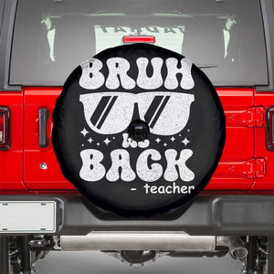 Bruh We Back Teacher Spare Tire Cover Funny Back To School Gen A Slang Sunglasses TS10 Black Print Your Wear