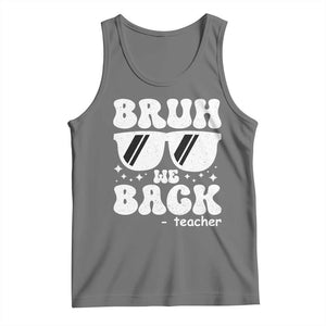 Bruh We Back Teacher Tank Top Funny Back To School Gen A Slang Sunglasses TS10 Black Heather Print Your Wear