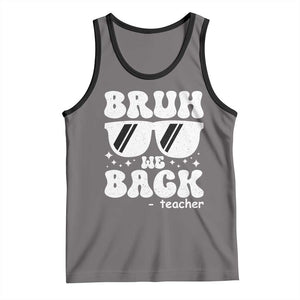 Bruh We Back Teacher Tank Top Funny Back To School Gen A Slang Sunglasses TS10 Deep Heather Black Print Your Wear