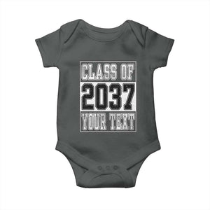 Personalized Class of 2037 Baby Onesie Custom Name Grow With Me To Graduation TS10 Dark Heather Print Your Wear