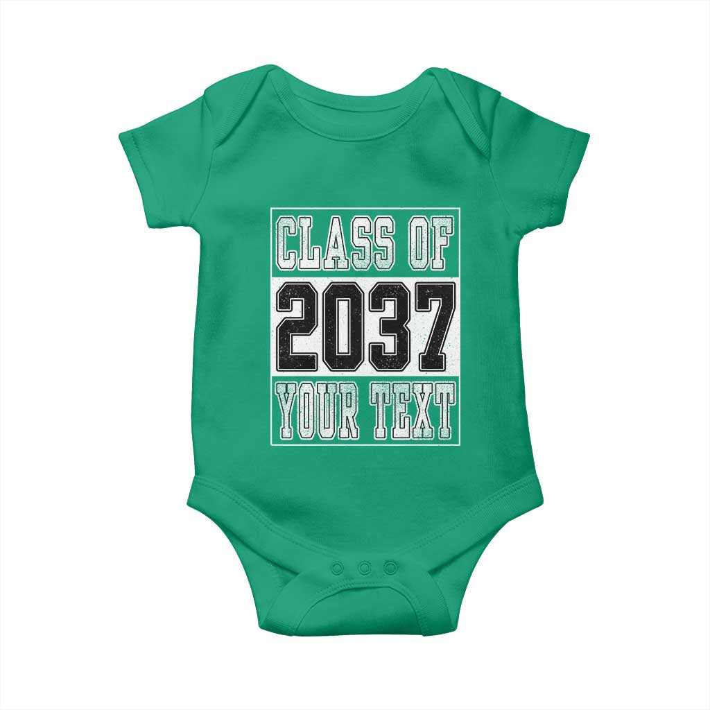 Personalized Class of 2037 Baby Onesie Custom Name Grow With Me To Graduation TS10 Irish Green Print Your Wear