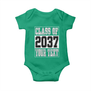 Personalized Class of 2037 Baby Onesie Custom Name Grow With Me To Graduation TS10 Irish Green Print Your Wear