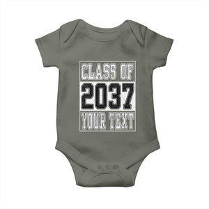 Personalized Class of 2037 Baby Onesie Custom Name Grow With Me To Graduation TS10 Military Green Print Your Wear