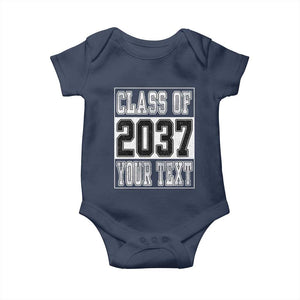 Personalized Class of 2037 Baby Onesie Custom Name Grow With Me To Graduation TS10 Navy Print Your Wear