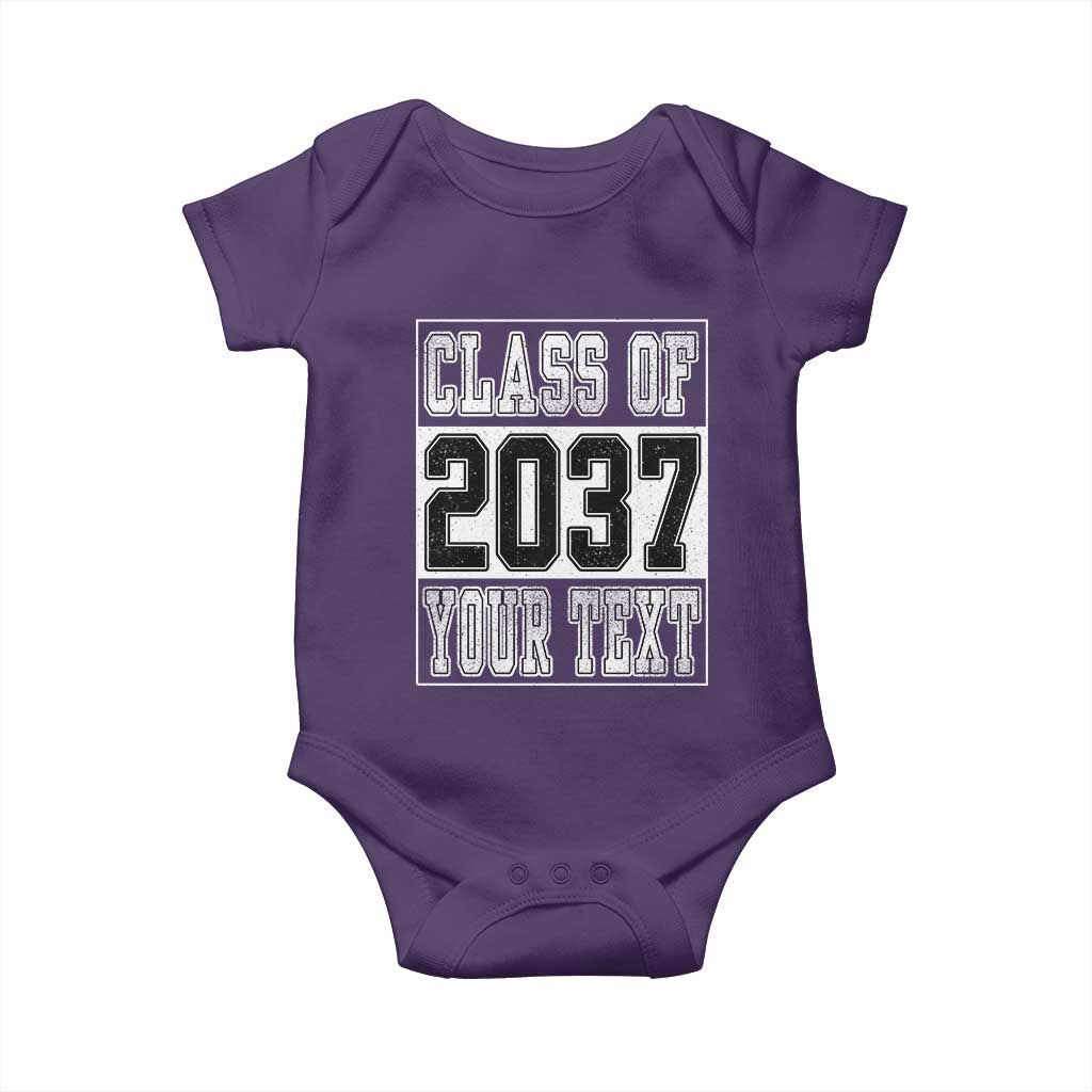 Personalized Class of 2037 Baby Onesie Custom Name Grow With Me To Graduation TS10 Purple Print Your Wear