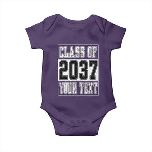 Personalized Class of 2037 Baby Onesie Custom Name Grow With Me To Graduation TS10 Purple Print Your Wear