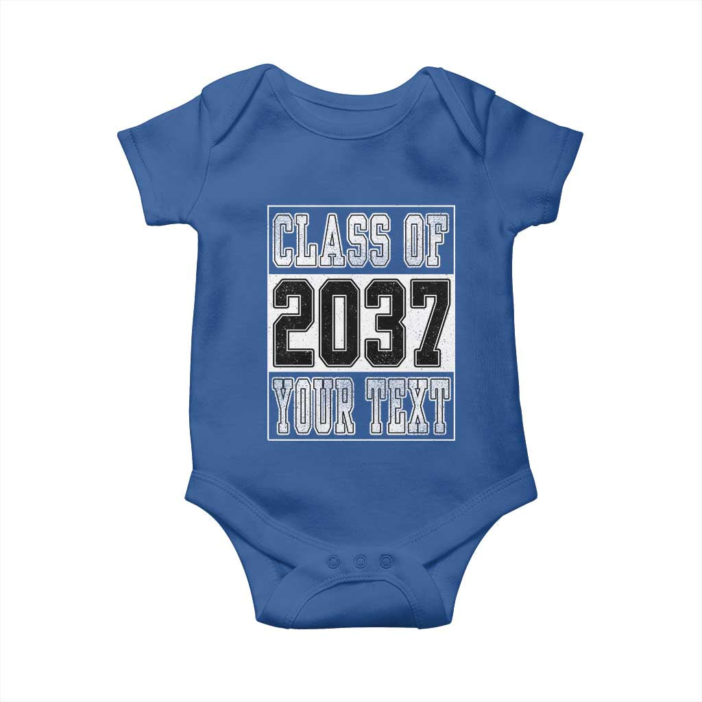 Personalized Class of 2037 Baby Onesie Custom Name Grow With Me To Graduation TS10 Royal Blue Print Your Wear