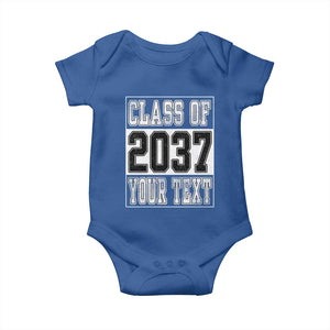 Personalized Class of 2037 Baby Onesie Custom Name Grow With Me To Graduation TS10 Royal Blue Print Your Wear