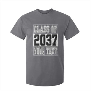 Personalized Class of 2037 T Shirt For Kid Custom Name Grow With Me To Graduation TS10 Charcoal Print Your Wear