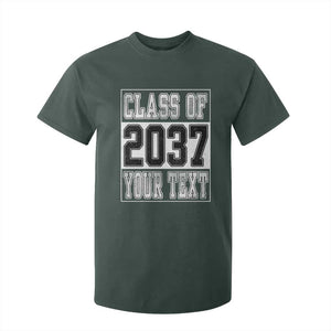 Personalized Class of 2037 T Shirt For Kid Custom Name Grow With Me To Graduation TS10 Dark Forest Green Print Your Wear