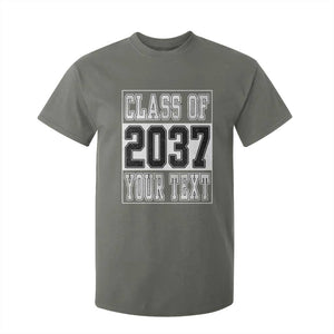 Personalized Class of 2037 T Shirt For Kid Custom Name Grow With Me To Graduation TS10 Military Green Print Your Wear