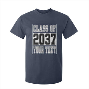 Personalized Class of 2037 T Shirt For Kid Custom Name Grow With Me To Graduation TS10 Navy Print Your Wear