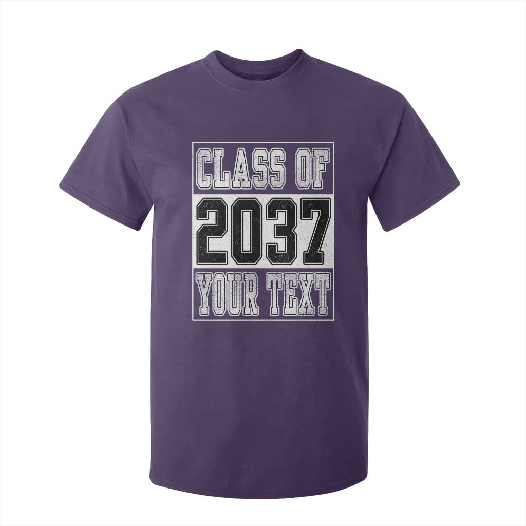 Personalized Class of 2037 T Shirt For Kid Custom Name Grow With Me To Graduation TS10 Purple Print Your Wear
