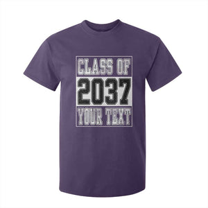 Personalized Class of 2037 T Shirt For Kid Custom Name Grow With Me To Graduation TS10 Purple Print Your Wear