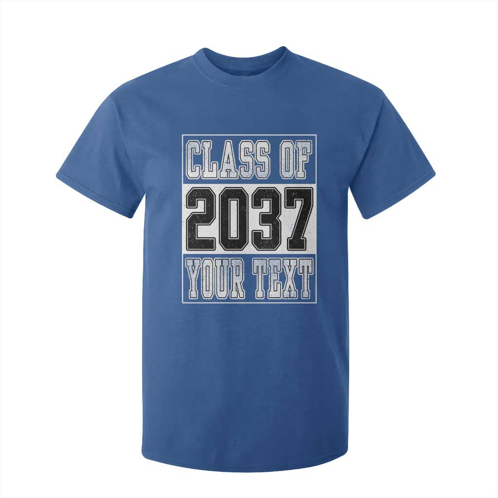 Personalized Class of 2037 T Shirt For Kid Custom Name Grow With Me To Graduation TS10 Royal Blue Print Your Wear