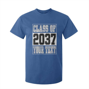 Personalized Class of 2037 T Shirt For Kid Custom Name Grow With Me To Graduation TS10 Royal Blue Print Your Wear