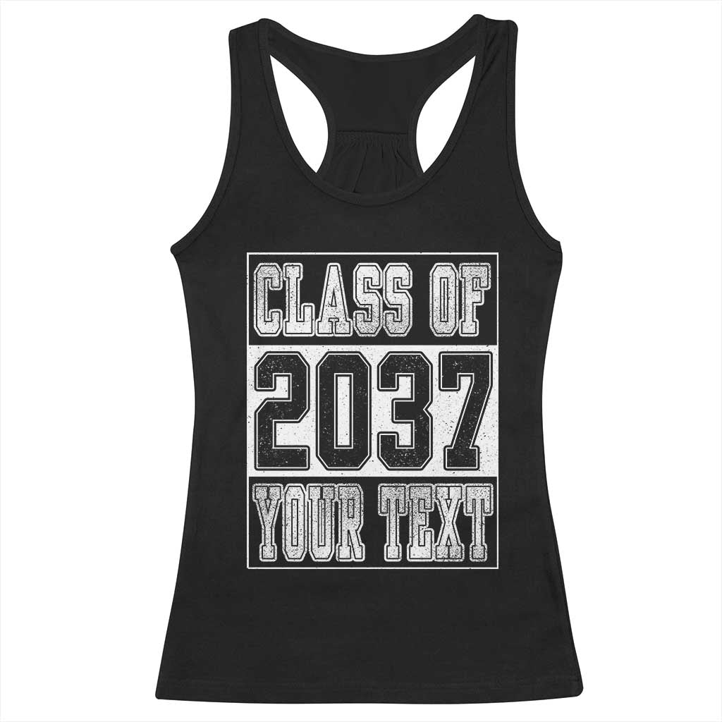 Personalized Class of 2037 Racerback Tank Top Custom Name Grow With Me To Graduation TS10 Black Print Your Wear