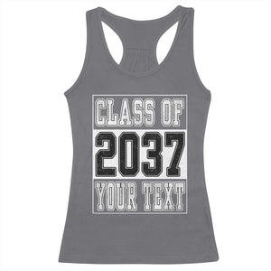 Personalized Class of 2037 Racerback Tank Top Custom Name Grow With Me To Graduation TS10 Charcoal Print Your Wear