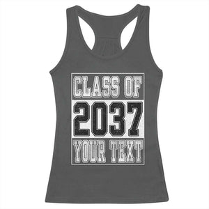 Personalized Class of 2037 Racerback Tank Top Custom Name Grow With Me To Graduation TS10 Dark Heather Print Your Wear