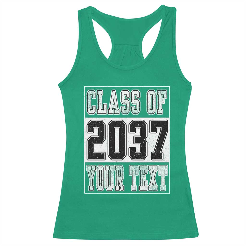 Personalized Class of 2037 Racerback Tank Top Custom Name Grow With Me To Graduation TS10 Irish Green Print Your Wear