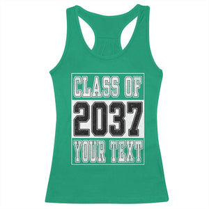 Personalized Class of 2037 Racerback Tank Top Custom Name Grow With Me To Graduation TS10 Irish Green Print Your Wear
