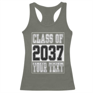 Personalized Class of 2037 Racerback Tank Top Custom Name Grow With Me To Graduation TS10 Military Green Print Your Wear